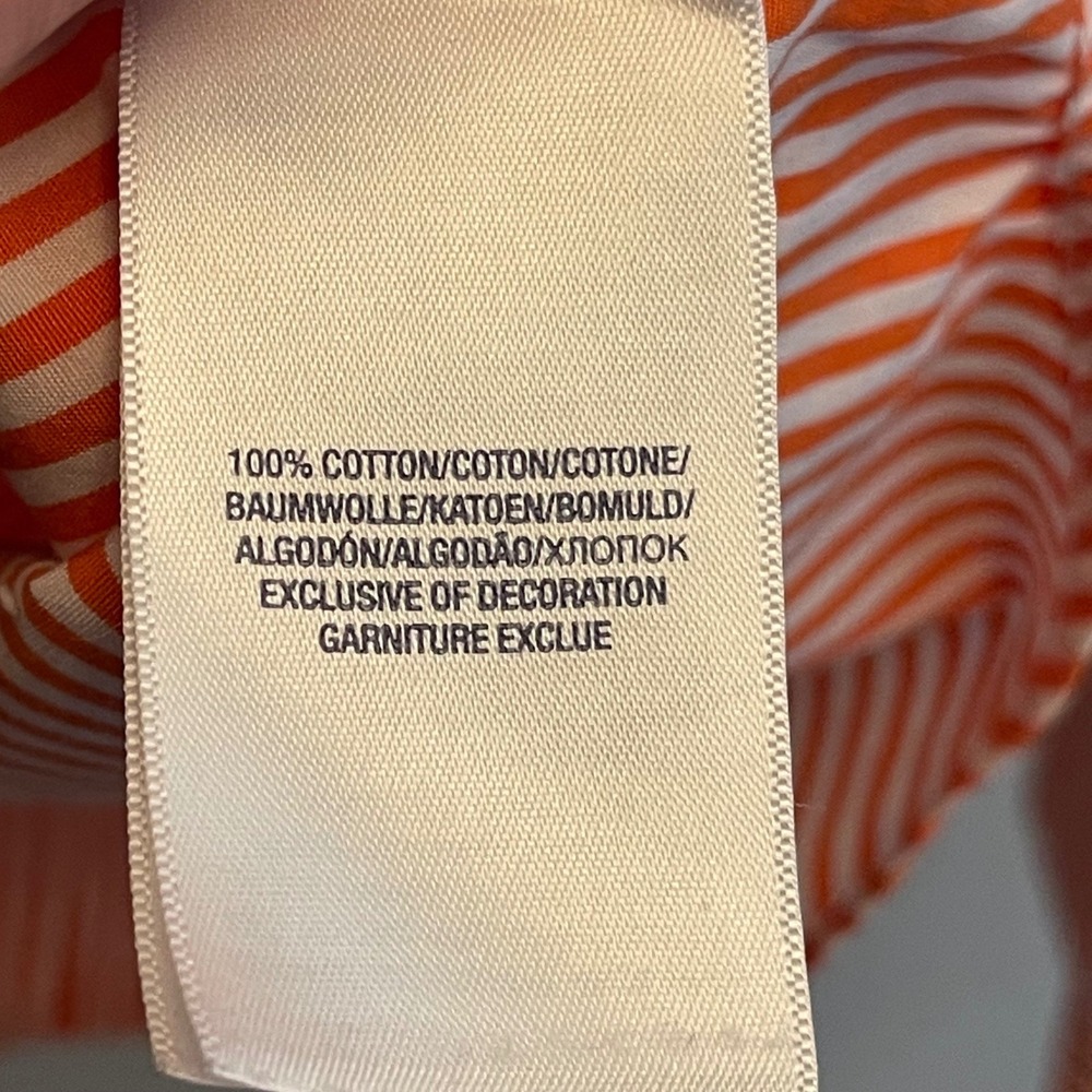 Ralph Lauren Boys XL 18-20 Orange White Striped Cotton Button Down Shirt Pony - Picture 5 of 7